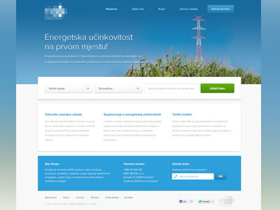 Landing page blue calculate electricity interface landing page minimal simple ui user interface web web design website