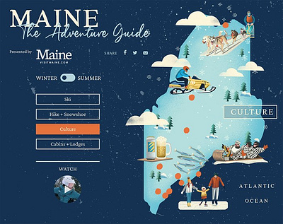 Maine Map X Li Zhang adventure magazine outdoors sport usa