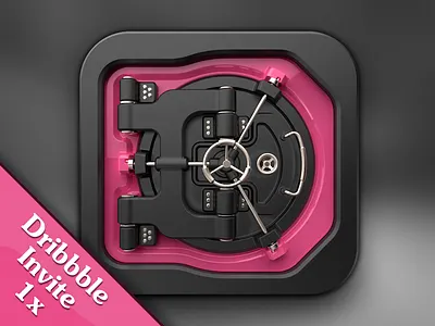 Dribbble Invite (1x) 3d door draft dribbble icon invitation invite safe vault