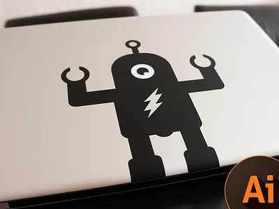 Macbook Pro Sticker Robot freebie mackbook robot sticker