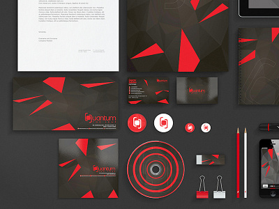 Quantum The Leap Corporate Branding black brand branding business card corporate identity logo logo design logotype namecard quantum red stationary