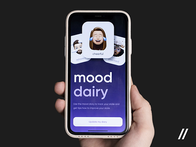 Mood Diary Mobile IOS App Prototype android animation app app design app interaction dashboard design diary interaction ios mobile mobile app mobile ui monitor mood notes prototype ui uiux ux