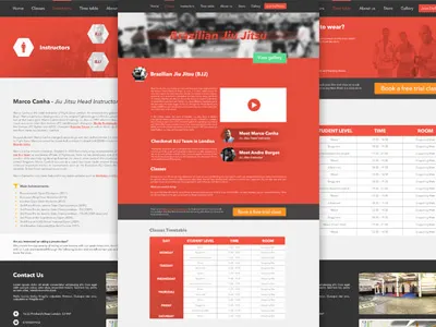 Fight Zone London website bjj flat gym martial arts mma muay thai red ui