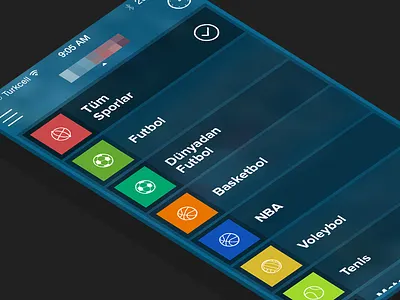 Sports App - Nav iOS7 apple application design ios7 iphone navigation news sahan soccer sports user experience user interface