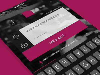 Login app dark form ios ios7 iphone login purple signin signup ui ux