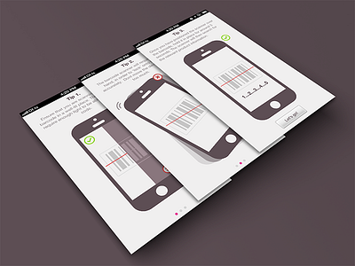 'of-is' Tutorial Screens @2x app barcode concept design flat ios6 ios7 ipad iphone scanner tutorial vector