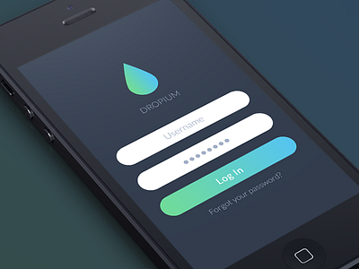 Dropium - Login screen app flat glow gradient ios ios 10 ios9 iphone landing login sign in sign up