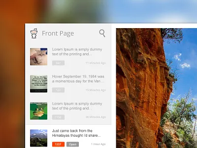 TURWA app buttons flat reddit search sidebar simple thumbnails ui ux viewer web