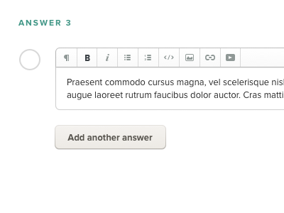 Answer 3 button clean design field input interface minimal muted ui user experience user interface ux