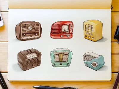 Vintage Radio Concept art concept brush color pencil radio sketch vintage