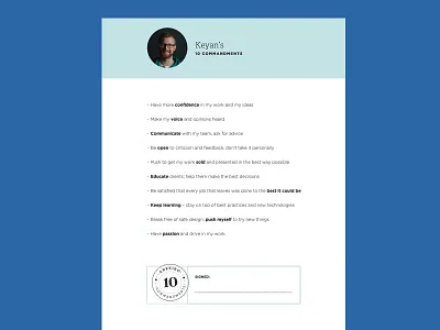 10 Commandments document layout list poster