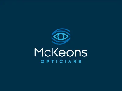 Opticians Logo blue cupped eye hands logo optical optician optometry