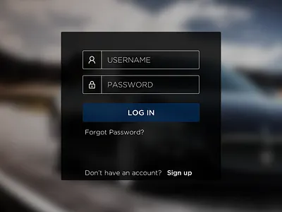iPad login screen blue blur blurred flat form in ipad log login