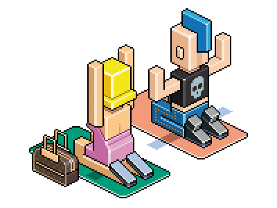 Joystick 8bit game people pixelart videogame