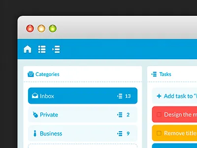 Project App Mockup - Task View app blue clean flat manage minimal mockup osx project simple task yellow