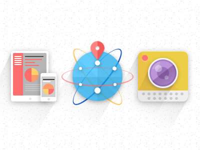 Flat Icons 2d camera device earth flat icon ipad iphone simple ui