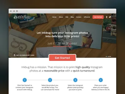 Inkbug.co design flat fun instagram interface photography prints shop ui web website