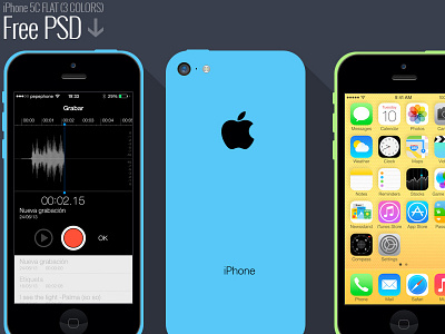 iPhone 5C Flat Design 5c flat ios7 iphone iphone5 iphone5c