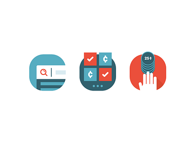 Secret Icons 2 flat icons mobile quarter receipt search simple web app