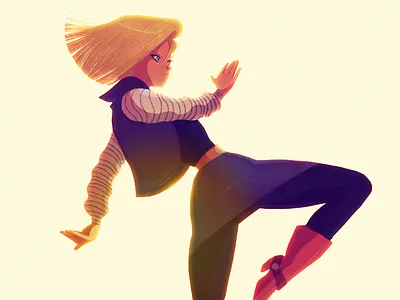 Android 18 android 18 anime character dragon ball drawing girl illustration