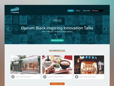 Kitakemana Homepage city directories event flat urban web design