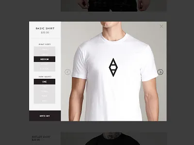 UI Popover clothing commerce design focus lab popover popup store ui website