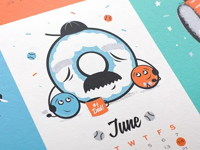 Donut Dad character donut holes illustration june junk food screen print silver