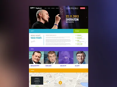 HAPPY Conference blurry colorful colors conference counter fresh happy map navigation speaker web page website