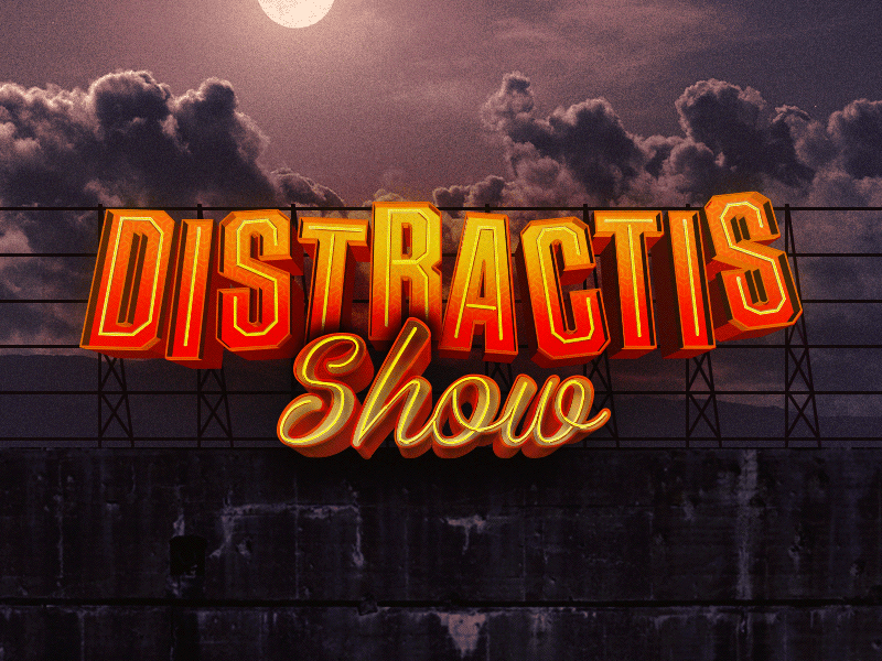Distractis (GIF) animation display distractis koma koma studio lettering signage typograpgy vintage