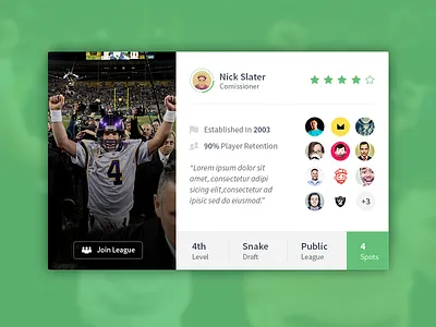 Join Card flat flat design focus lab icons sports ui design web design