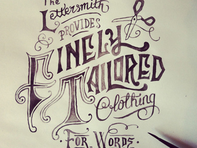 Finely Tailored americana branding design hand drawn type hand lettering illustration lettering type typography vintage watercolour