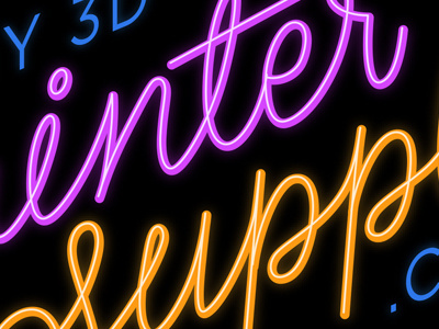 My 3D lettering logo neon