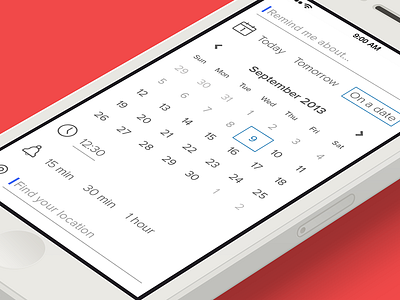 Flat Reminder App [iOS 7 Edition] app flat ios ipad iphone reminder todo ui white