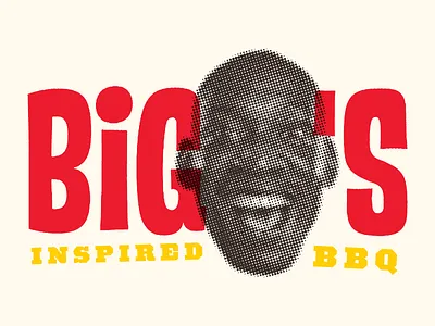 BBQ bbq face halftone logo