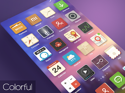 Colorful icon ui