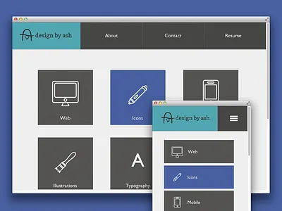 Flat Design 3 blue design flat icon portfolio square web website wip