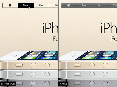 New Apple Navigation apple flat design hover ios7 iphone iphone 5 matching navigation user interface website