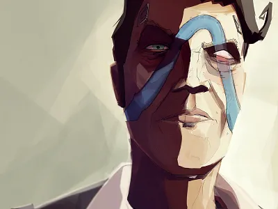 Handsome Jack blue borderlands character digital illustration jack paint