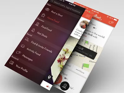 FoodShootr Updated for iOS 7- Navigation app foodshootr ios ios 7 ios7 iphone ui user interface