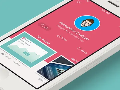 Dribbble Profile [iOS 7 Edition] app ipad iphone rebound ui