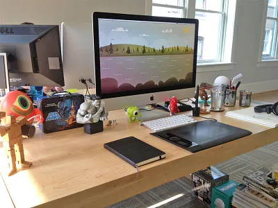 Workspace | My Space at Focus Lab brand branding computer design desk focus lab toys vinyl workspace