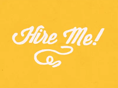 Hire Me! hand handwritten hire job orange texture written