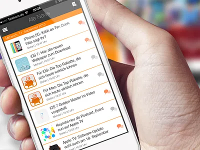 UI Design: Flat News App iTopnews 5s app app store apple design iphone iphone 5s itopnews ui