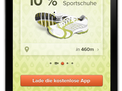 Concept mobile website client pin rejected search shoe simple slider work