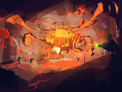 Laaavaaaaa Melon black borderlands character digital illustration lava orange paint