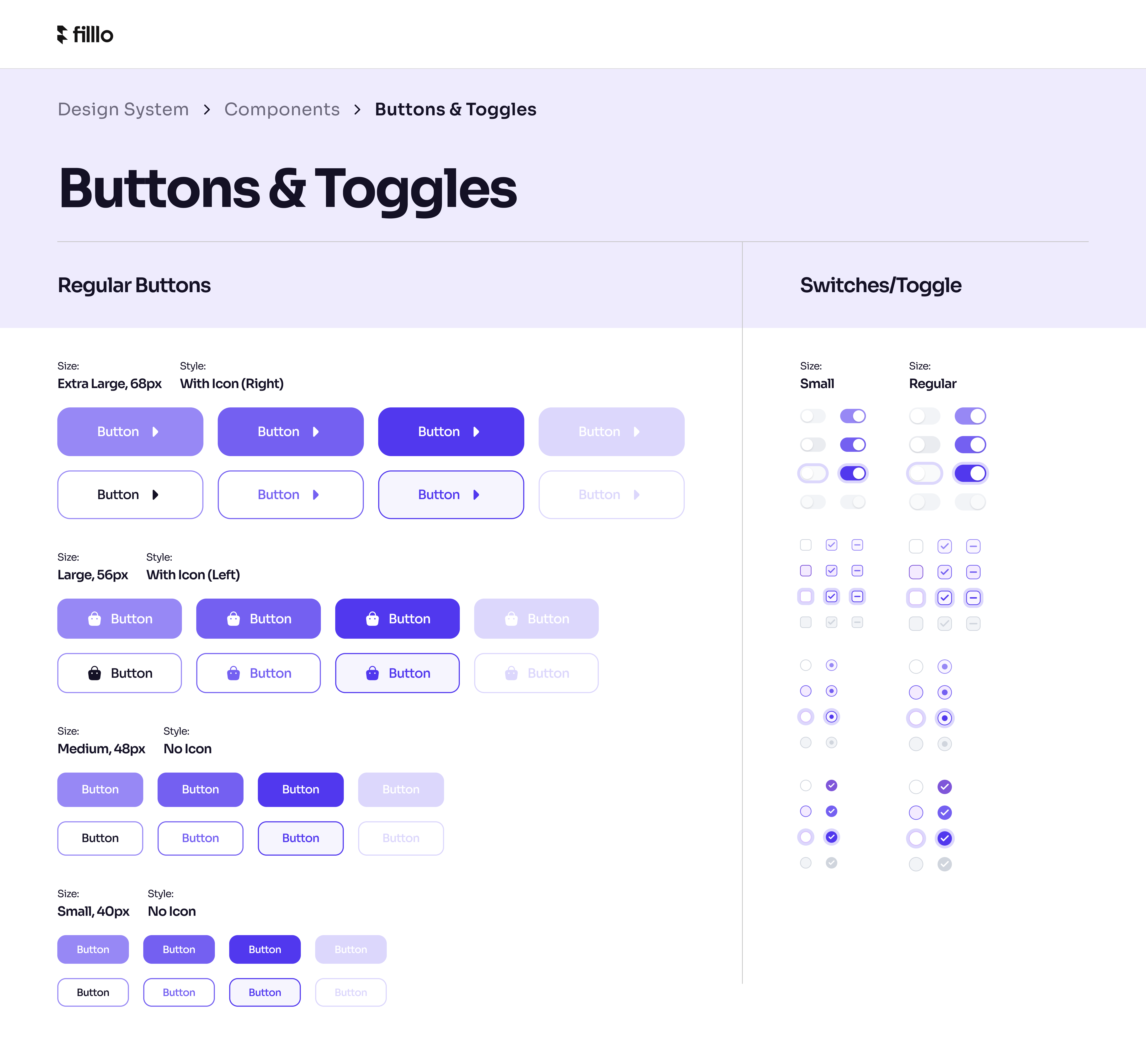 Design System - Buttons & Input Fields by Filllo SaaS for Filllo Design ...