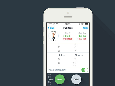 Fitness app counter design fitness gym health ios7 iphone mini picker pull ups