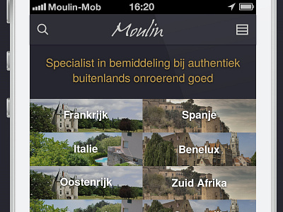 Mobile rebound county selector