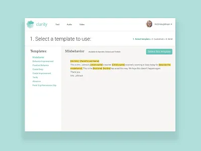 Clarity Template Selection app clarity concept template ui web website