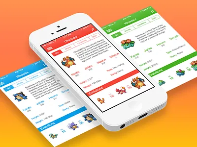 Pokédex App app apple clean flat interface ios ios7 iphone minimal pokedex pokemon ui